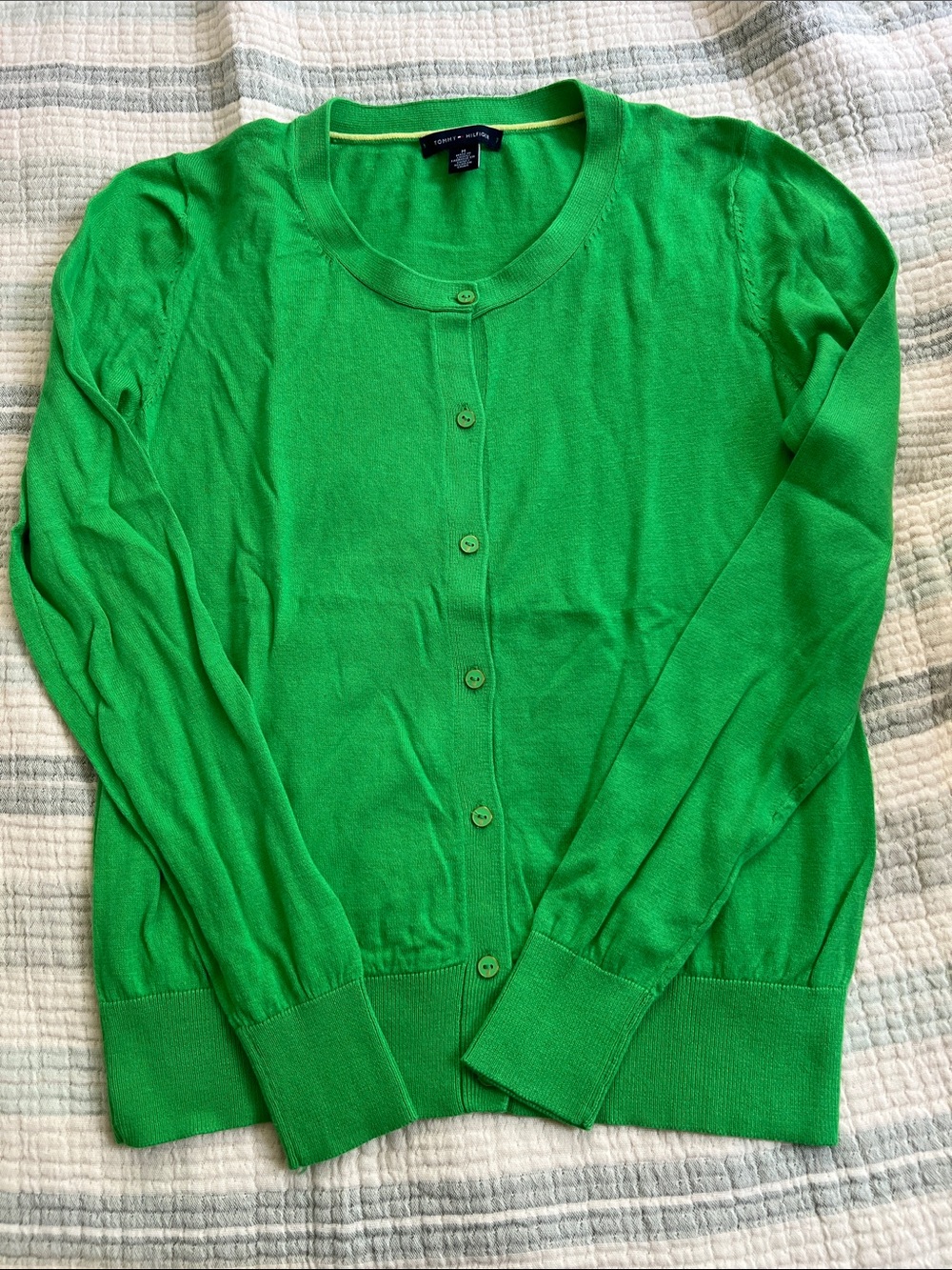 Tommy Hilfiger Bright Green Women's Button-Front Cardigan